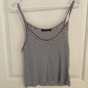 Brandy Melville Striped Tank Top with red trim